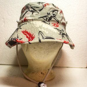 Tuga Bucket Hat Beach Hat with Sharks Size Large